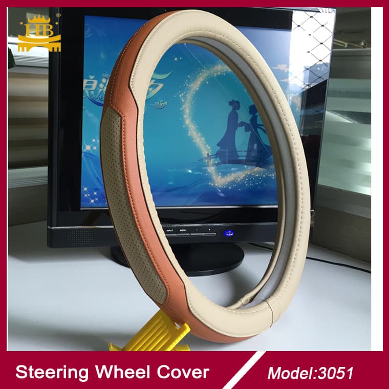 Super fiber leather new design 2016 steering wheel cover